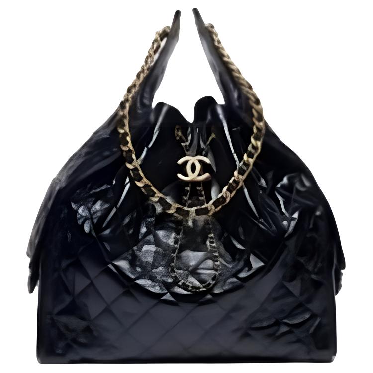 CHANEL 25Bag Leather Shoulder Bag Women's Black