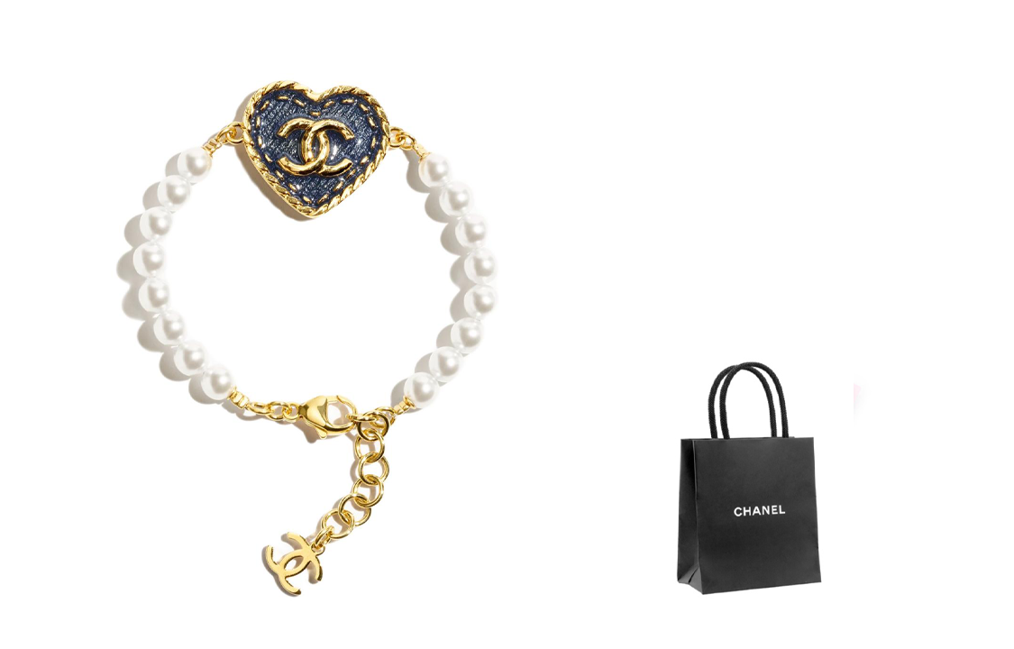 CHANEL 1986 1988 Cc Heart Bracelet