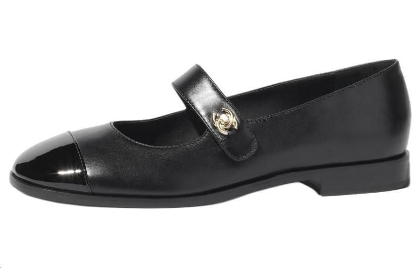 CHANEL Mary Jane Shoes 2cm Women's Black