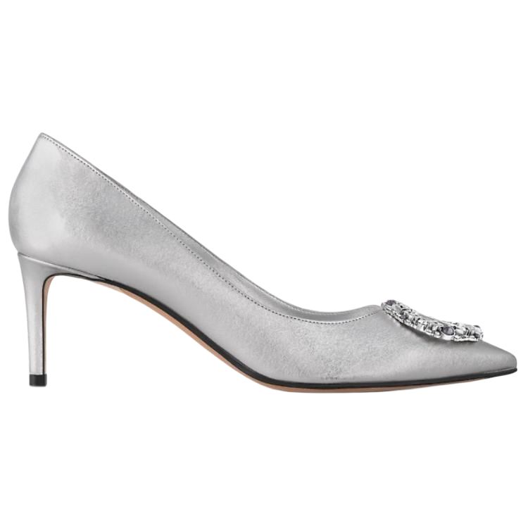 LOUIS VUITTON Met Slim Heel High Heels 6.5cm Women's Silver