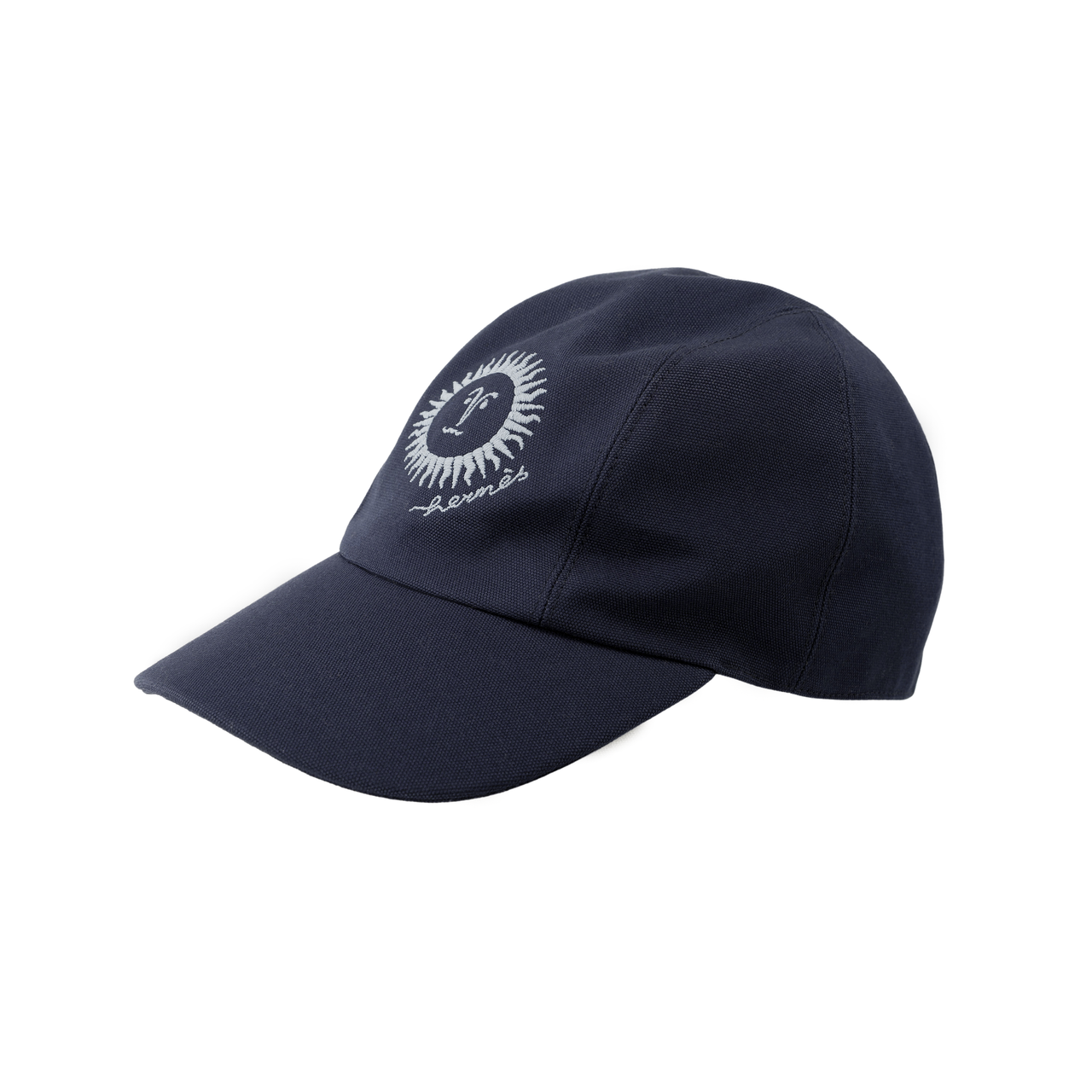 HERMES Cotton Baseball Caps Women's Marine Blue