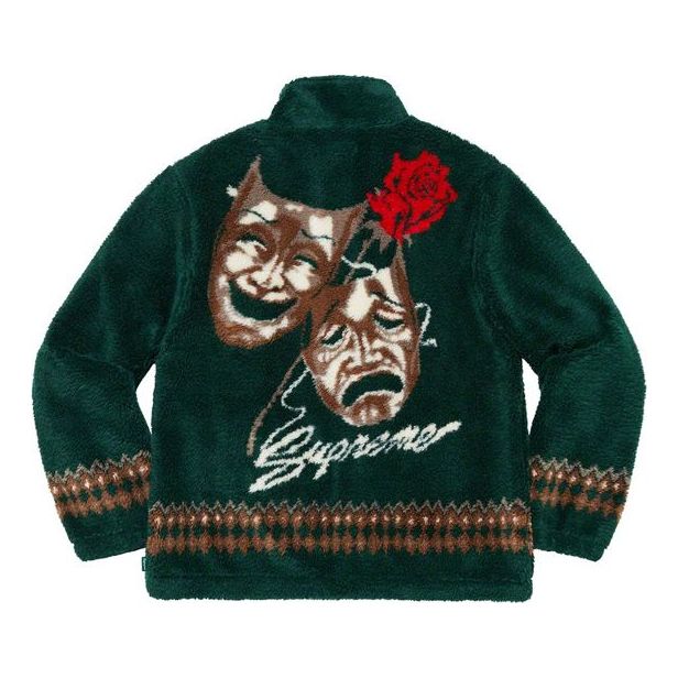 Supreme Drama Mask Fleece Jacket 'Green Yellow' SUP-SS20-387