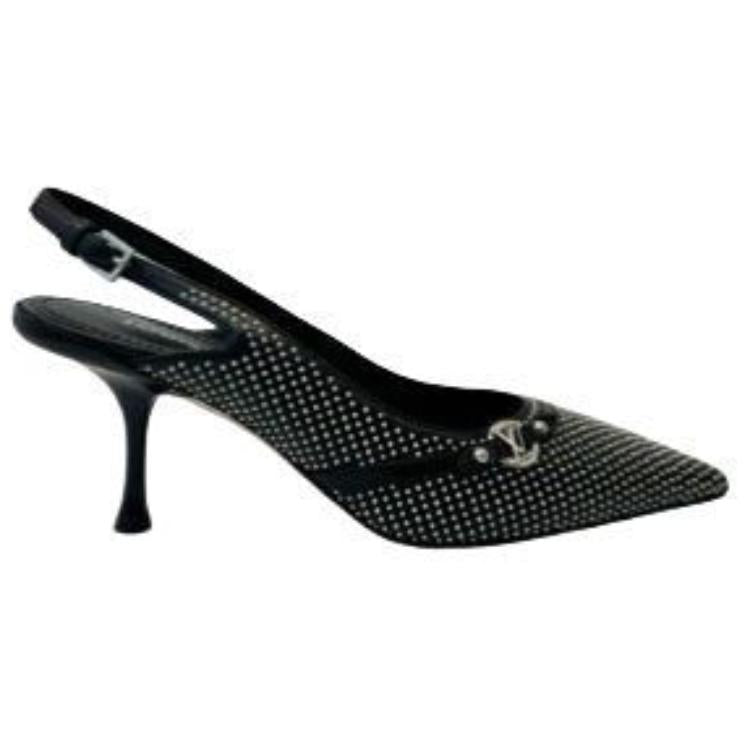 LOUIS VUITTON Slim Heel High Heels 7.5cm Women's Black