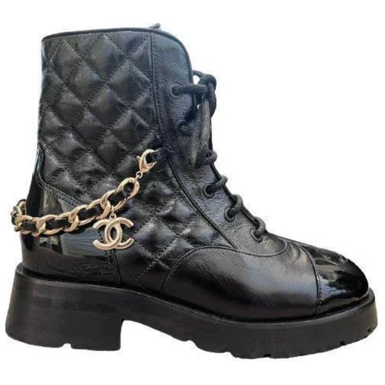 CHANEL Ankle Boots Women's Black