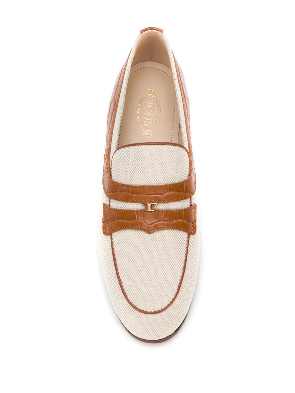 Tod's Croc-Embossed Panel Loafers