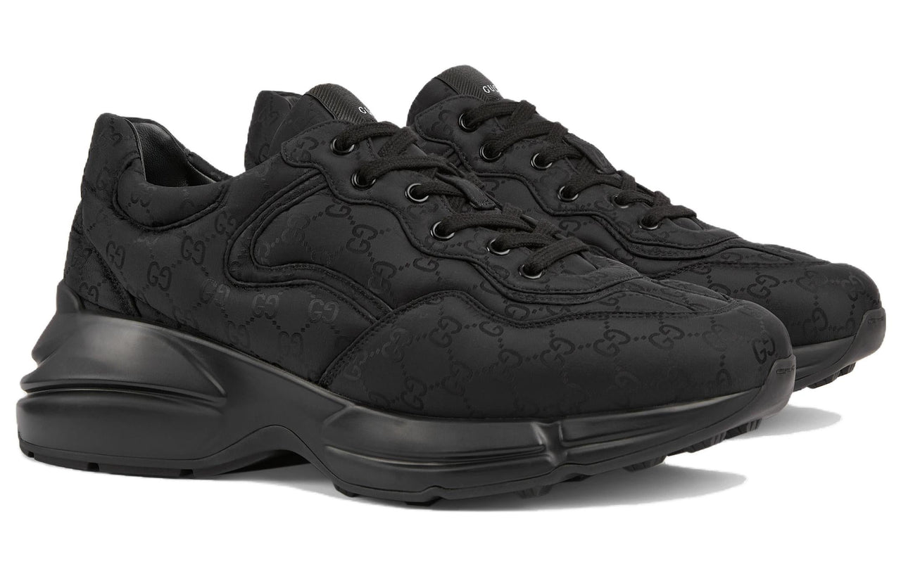 Gucci Rhyton Sneakers 'Black Monogram Nylon' 757862-UUY00-1000