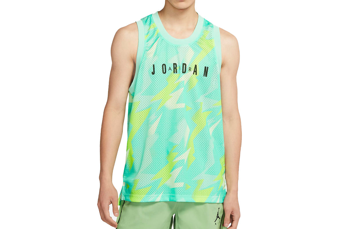 Air Jordan Jumpman Alphabet Numeric Printing Sports Breathable Basketball Vest Green CZ4740-675