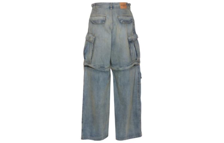 (WMNS) Balenciaga 24SS Zipper Type 2Way Denim Cargo Pants 'Blue' 773759TPW534868