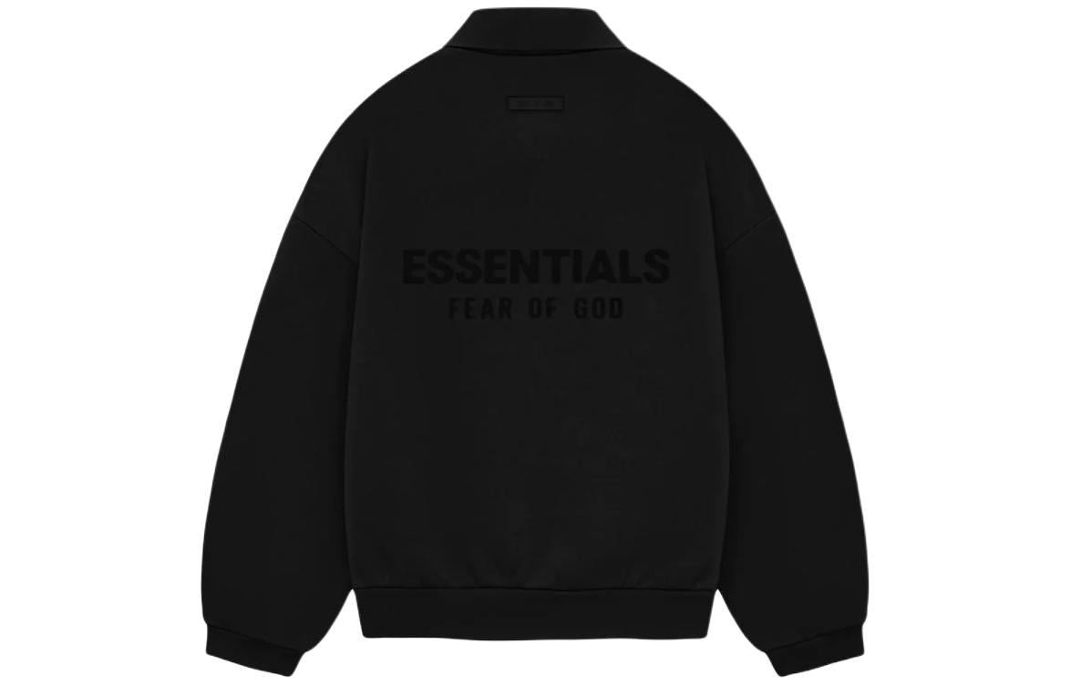 Fear of God Essentials SS24 Long Sleeve Polo Shirt 'Jet Black' 192SP244394F