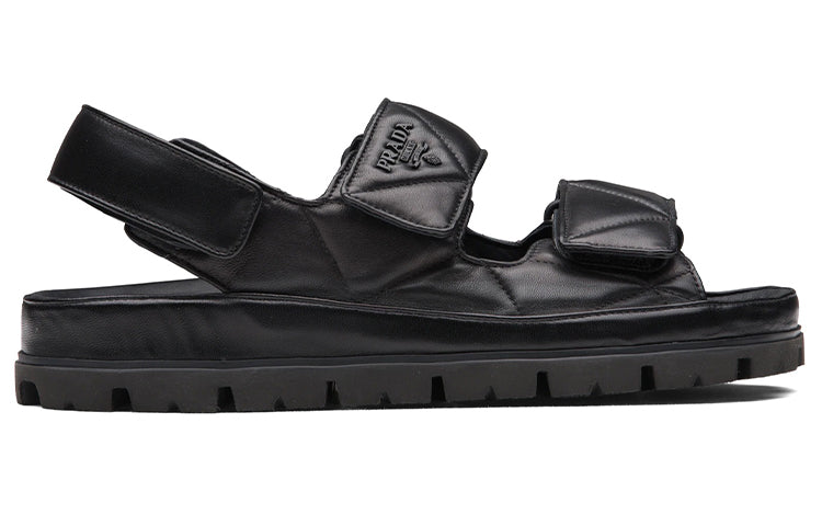 (WMNS) PRADA Padded Nappa Leather Sandals 'Black' 1X721M_038_F0002_F_020