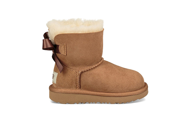 (PS) UGG Mini Bailey Bow II Fleece Lined Brown 1017397T-CHE