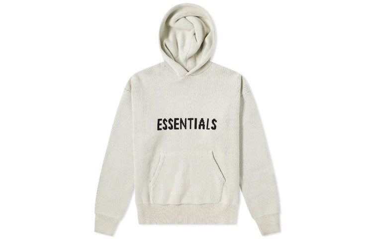 Fear of God Essentials FW21 Knit Logo Hoodie 'Oatmeal' FOG-FW21-101