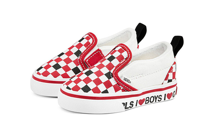 (TD) Vans Classic Slip-On V 'Checkerboard - I Heart' VN0A3488WKU