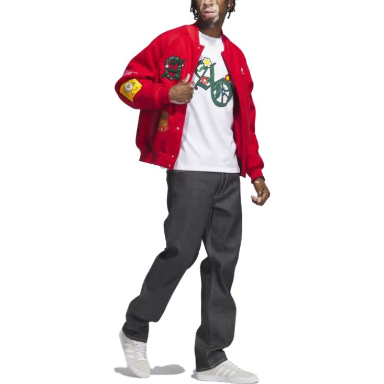 adidas Originals Collegiate Badge SST Letterman Jackets 'Red Yellow' IT6357