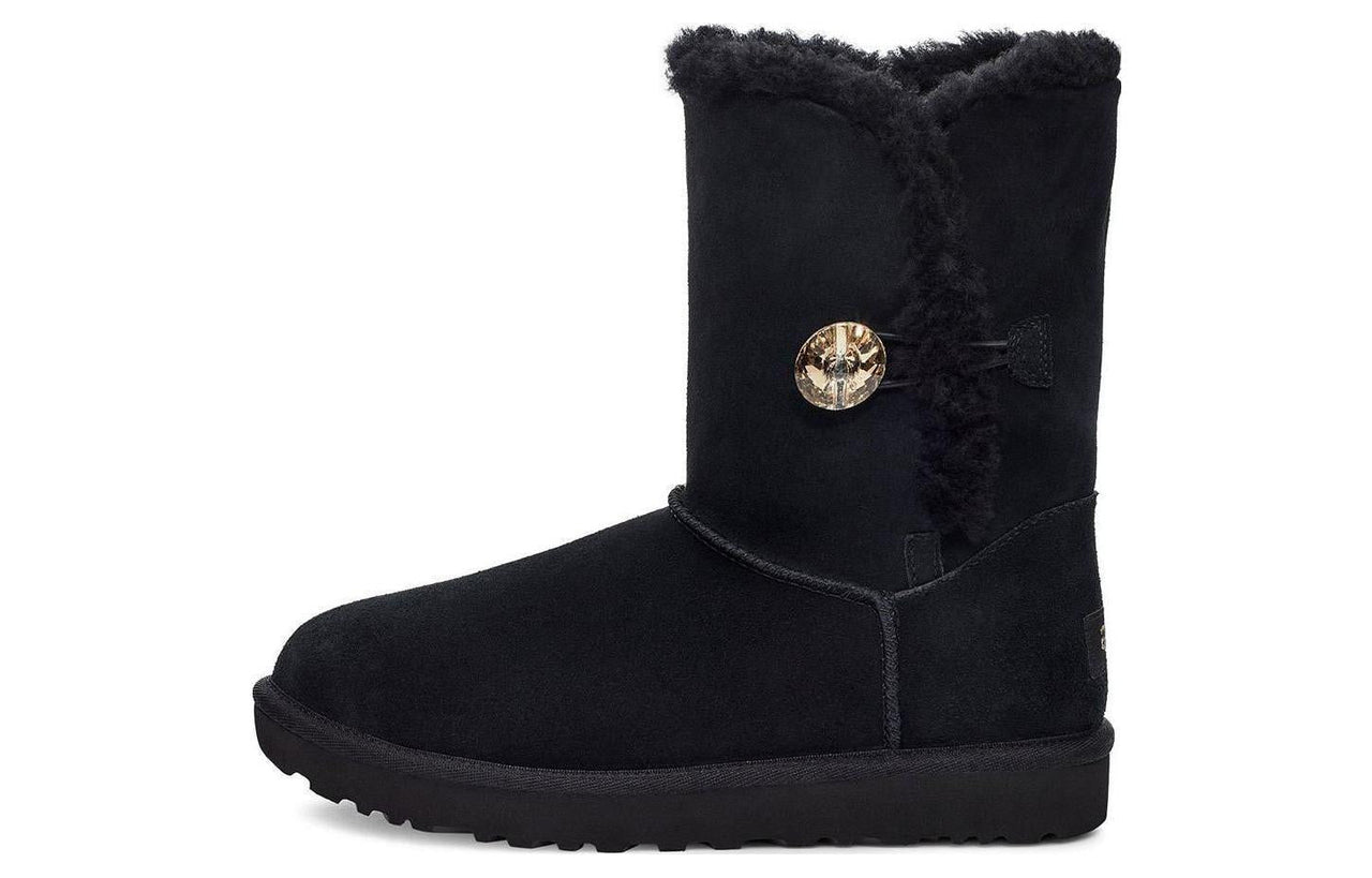 (WMNS) UGG Bailey Button Gold Bling Boot 'Black' 1118997-BKGD