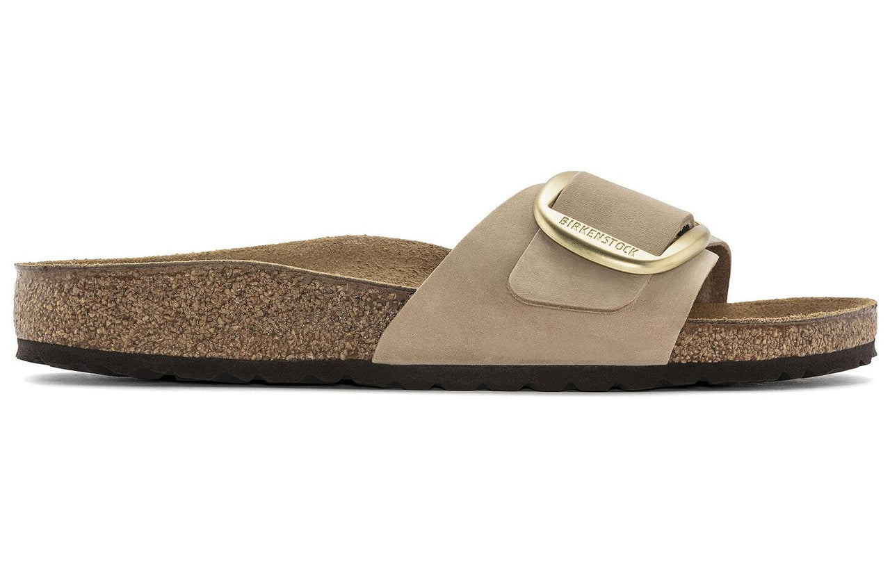 Birkenstock Madrid Big Buckle Nubuck Leather Narrow Fit Sandals 'Sandcastle' 1024009