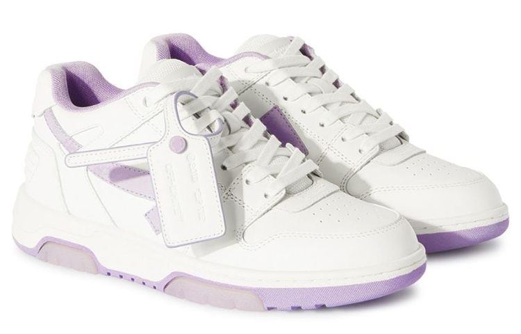 (WMNS) Off-White Out Of Office Leather Sneakers 'White Purple' OWIA259F23LEA0020136