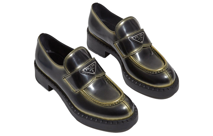 (WMNS) PRADA Leather Loafers 'Black Spray Paint' 1D246M_3LL8_F0X7F_F_B050