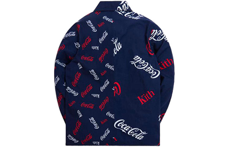 KITH x Coca-Cola x Mitchell & Ness Coke Coaches Jacket 'Navy' MNBFJKKM19024-BLUE