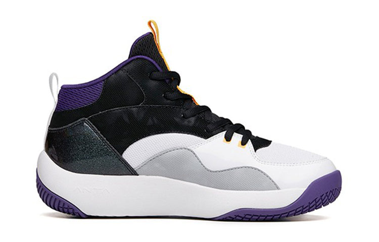 (GS) ANTA High Top Basketball Shoes 'White Black Purple' A312141105A-2