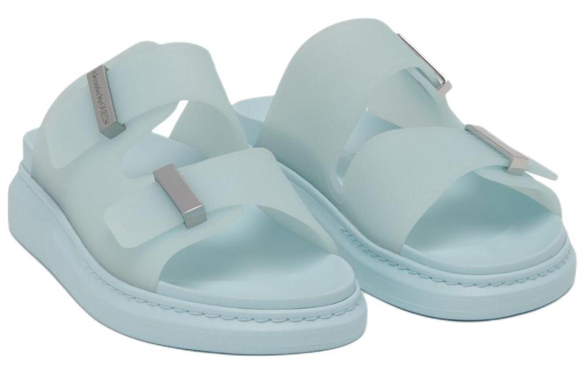 (WMNS) Alexander McQueen Hybrid Slides 'Powder Blue Silver' 658063W4TM14711