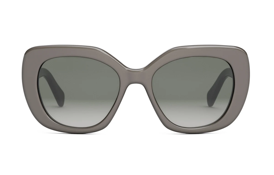 CELINE Acetate Irregular Shape Sunglasses Women's Gray