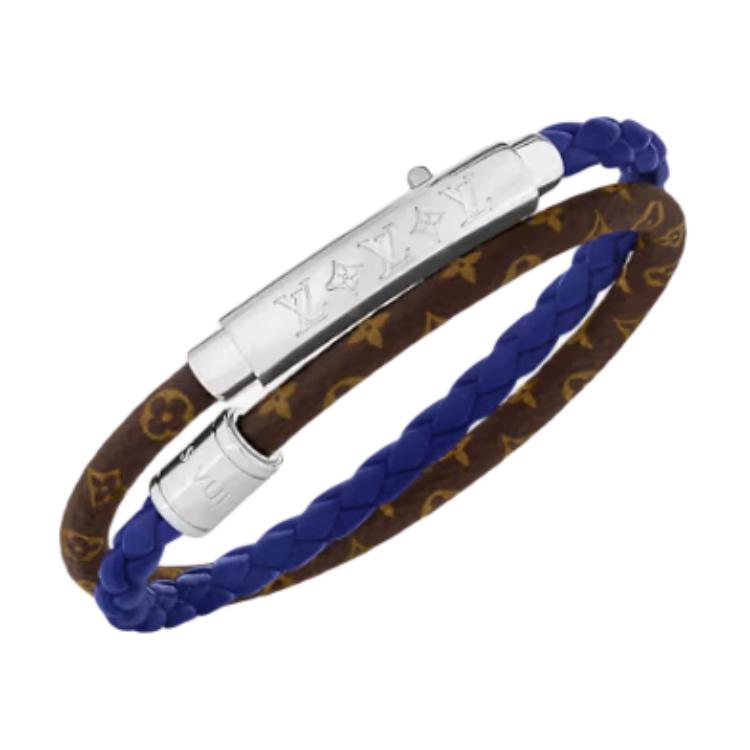 LOUIS VUITTON Canvas Brass Bangles Men's Blue