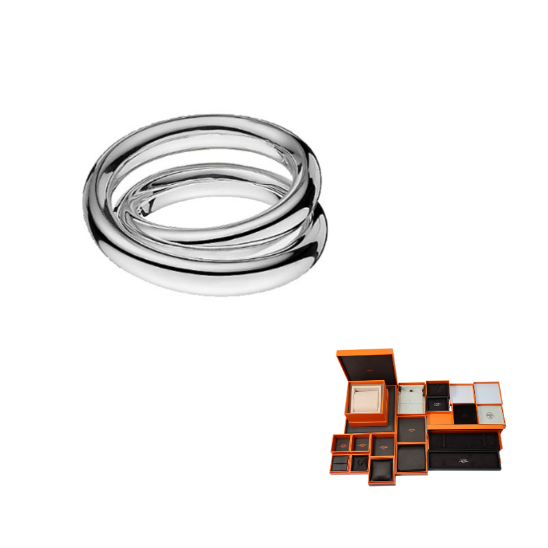 HERMES 925 Sterling Silver Rings Unisex Silver