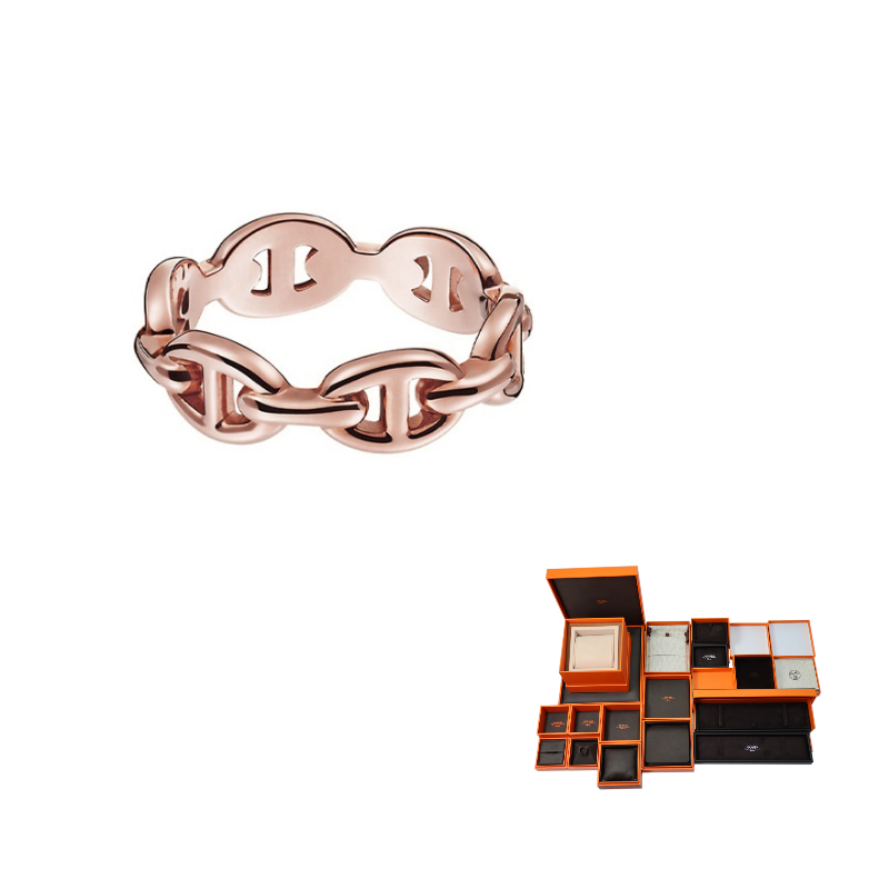 HERMES 18K Rose Gold Rings Unisex