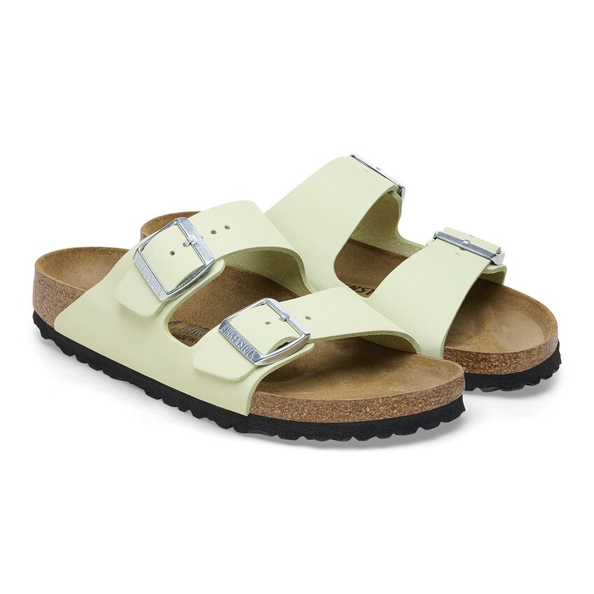 (WMNS) Birkenstock Arizona Nubuck Leather Narrow Fit Sandals 'Faded Lime' 1026710