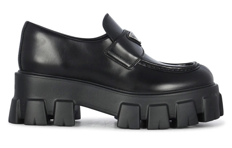 (WMNS) PRADA Brushed Leather Monolith Loafers 'Black' 1D649M_B4L_F0002_F_B055