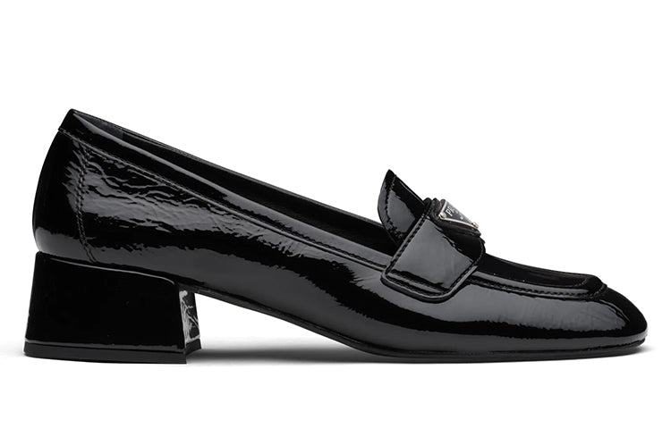 (WMNS) PRADA Triangle Logo Patent Leather Shoes 'Black' 1D583M_H27_F0002_F_035
