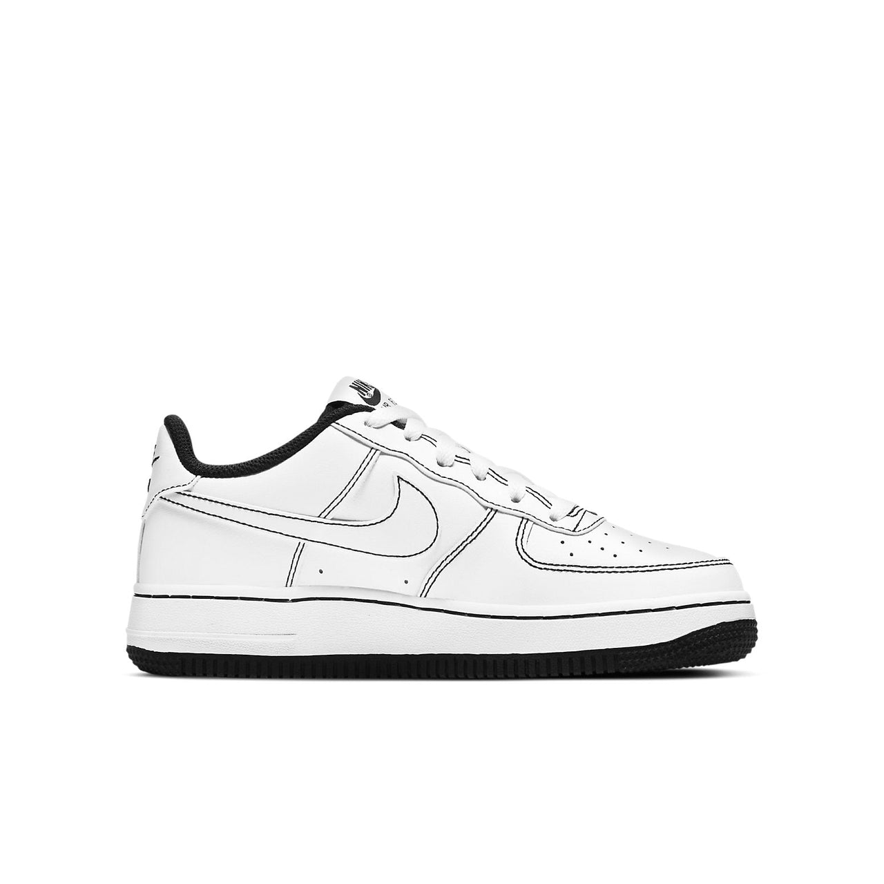 (GS) Nike Air Force 1 '07 Low 'Contrast Stitch - White Black' CW1575-104