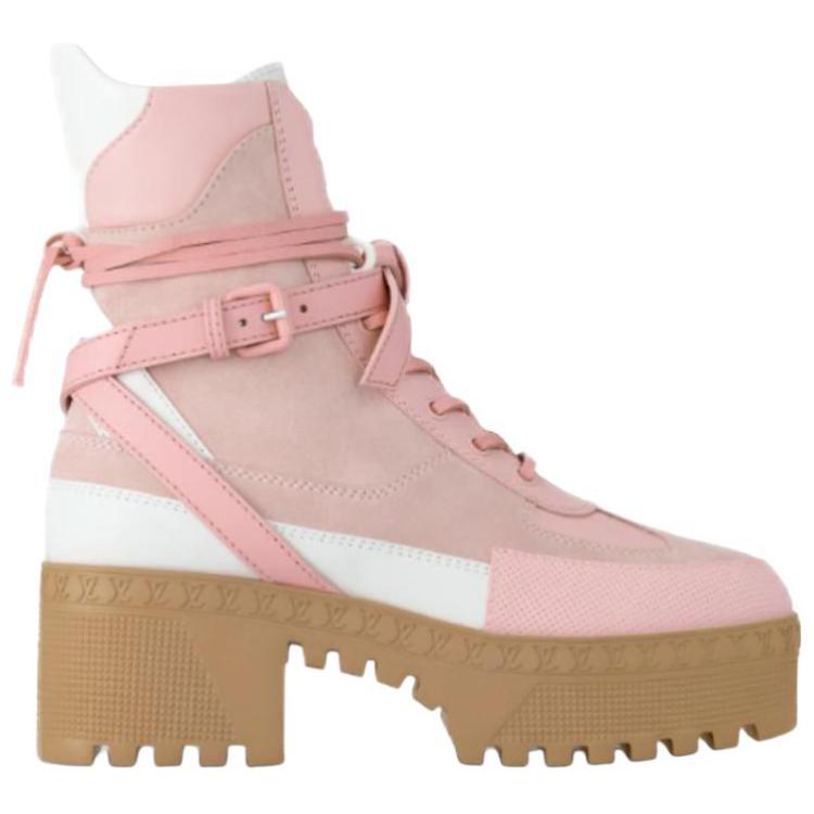 LOUIS VUITTON Laureate Ankle Boots 5cm Women's Pink