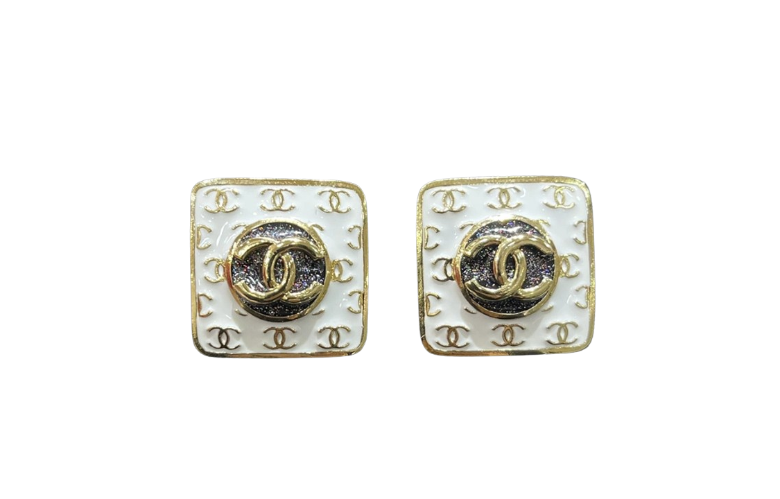 CHANEL 1986-1988 Cc Stud Earrings