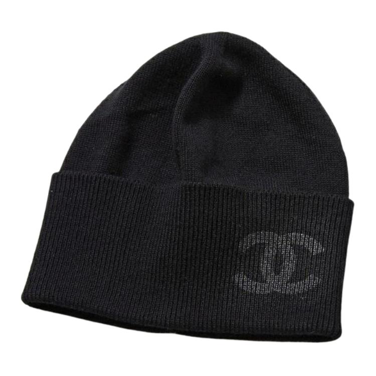 CHANEL Cashmere Beanies Women's Black