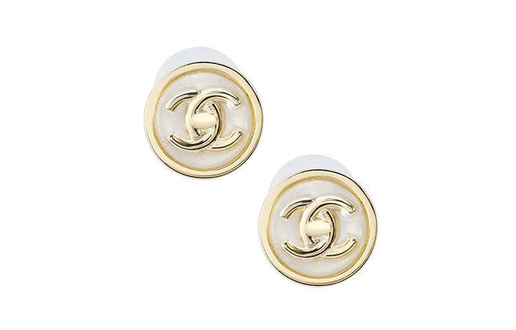 CHANEL Gold-Plated Stud Earrings Women's Gold