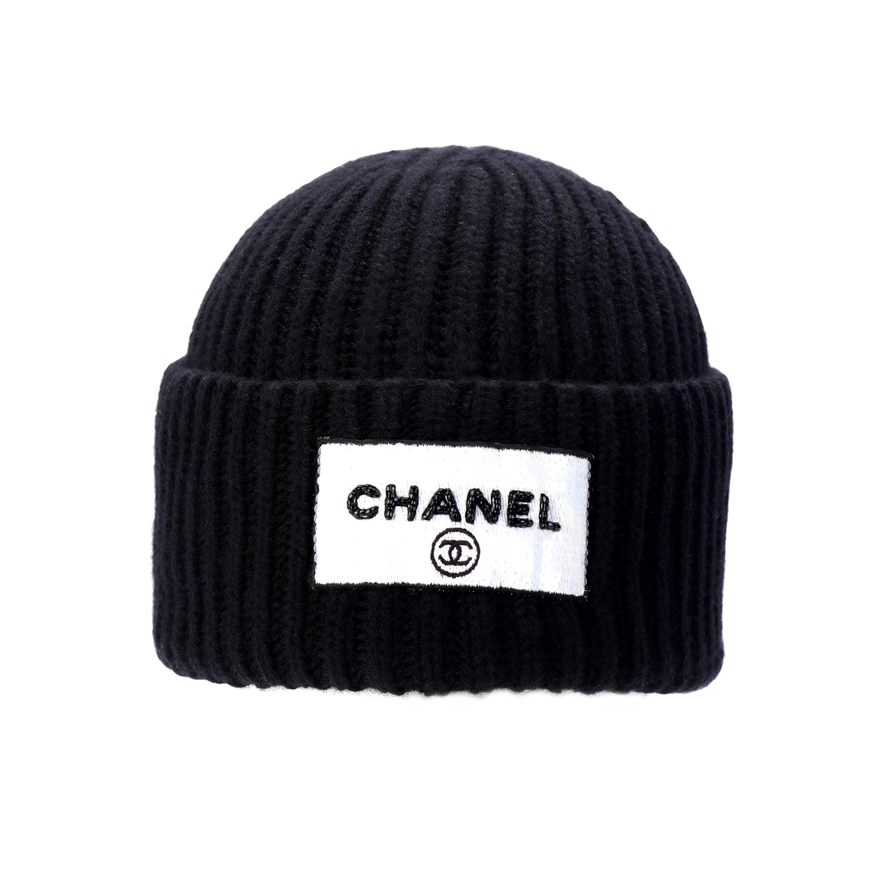 CHANEL Wool Beanies Unisex Black