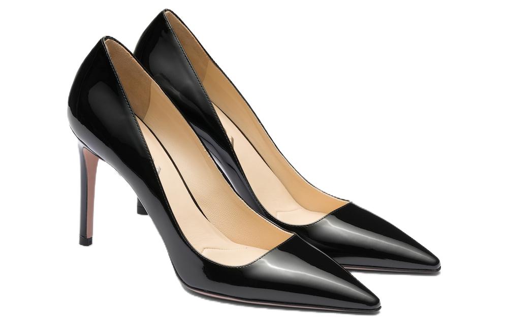 PRADA Patent Slim Heel High Heels 9.5cm Women's Black
