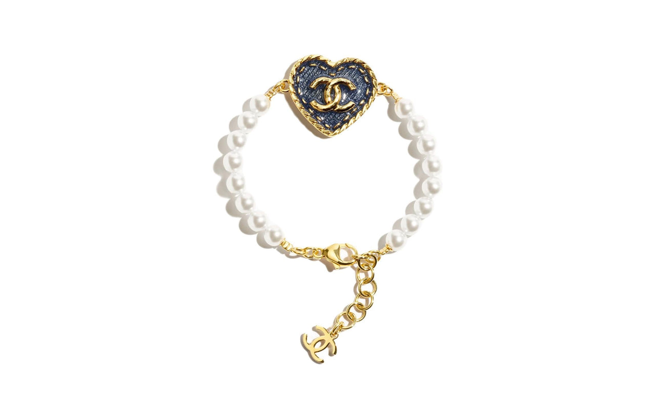 CHANEL 1986 1988 Cc Heart Bracelet