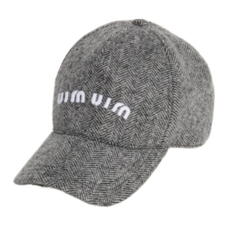 MIU MIU Fabric Baseball Caps Women's Gray