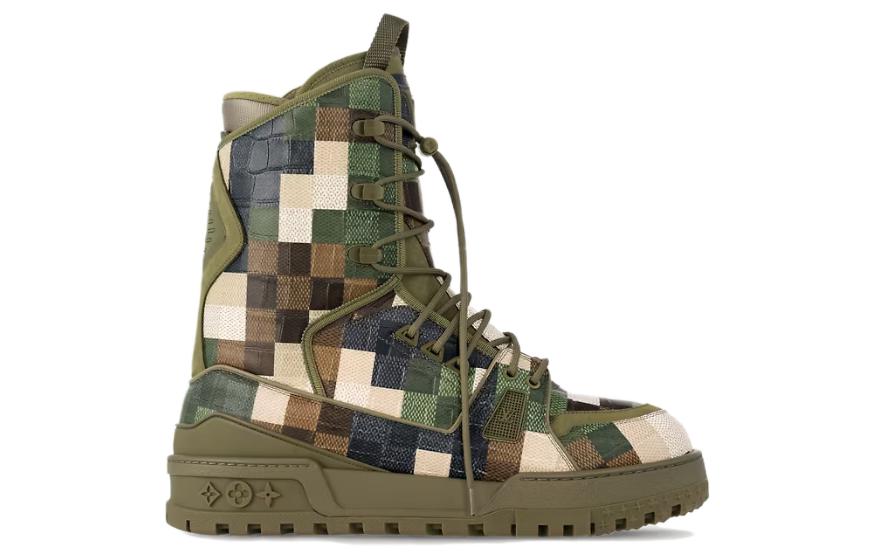LOUIS VUITTON Trainer Ankle Boots Men's Green