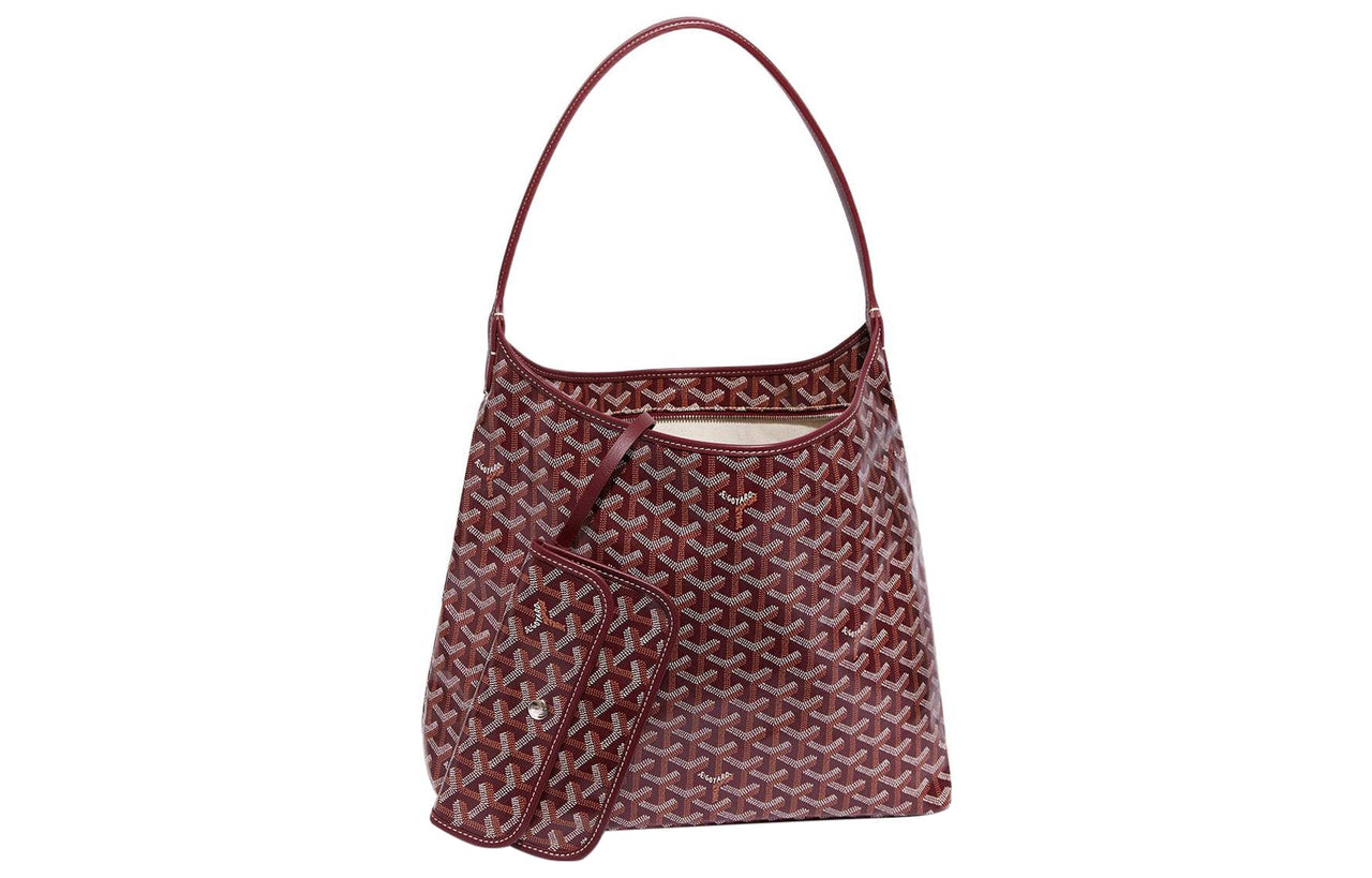 GOYARD Bohème Hobo Canvas With Leather Shoulder Bag Combo Bag Shoulder Bag Women's Burgundy