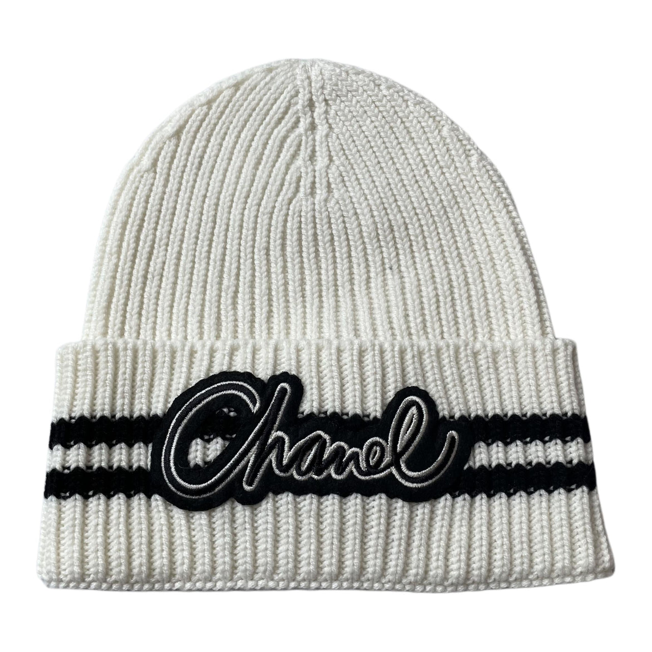 CHANEL Cashmere Beanies Unisex White