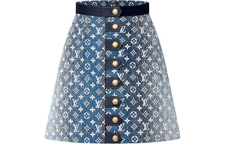 LOUIS VUITTON SS22 Denim Short Skirts Women's Blue