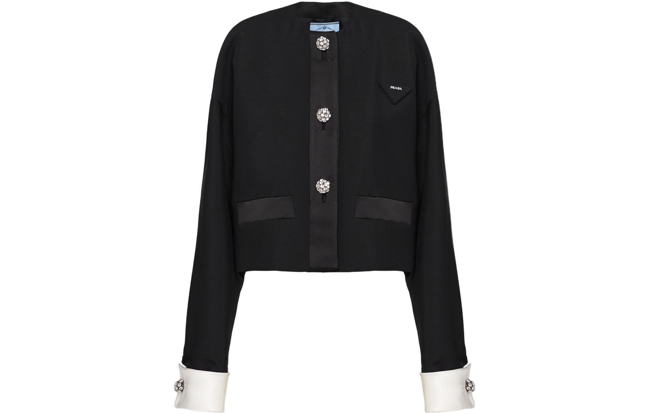 PRADA SS23 Cropped Coat Women's Black
