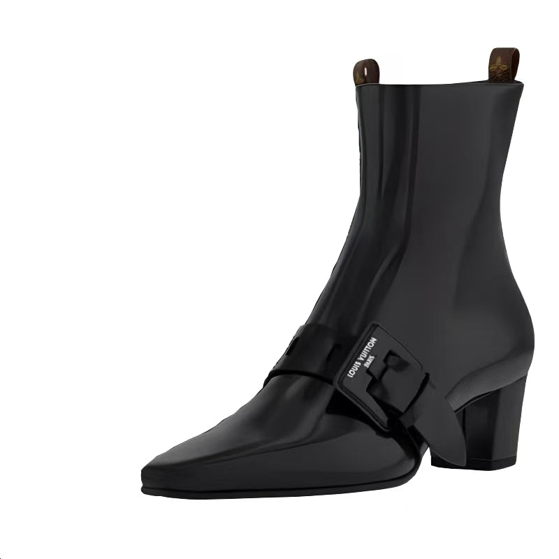 LOUIS VUITTON Fusee Ankle Boots 4.5cm Women's Black