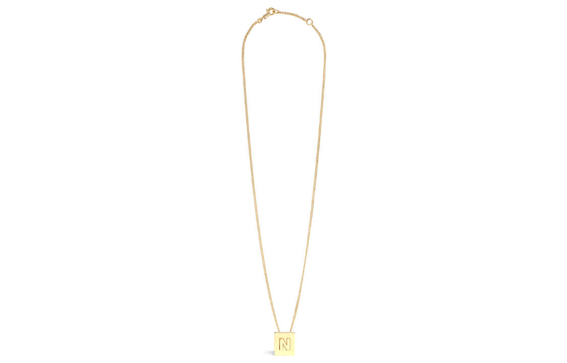 CELINE Alphabet N Necklace In Brass With Gold Finish