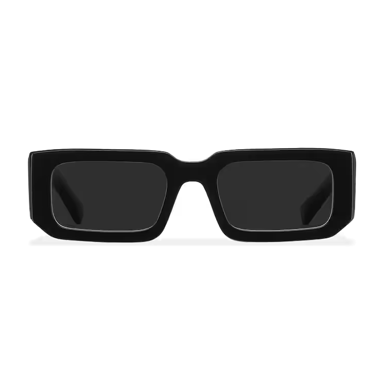 PRADA Acetate Rectangular Sunglasses Men's Black