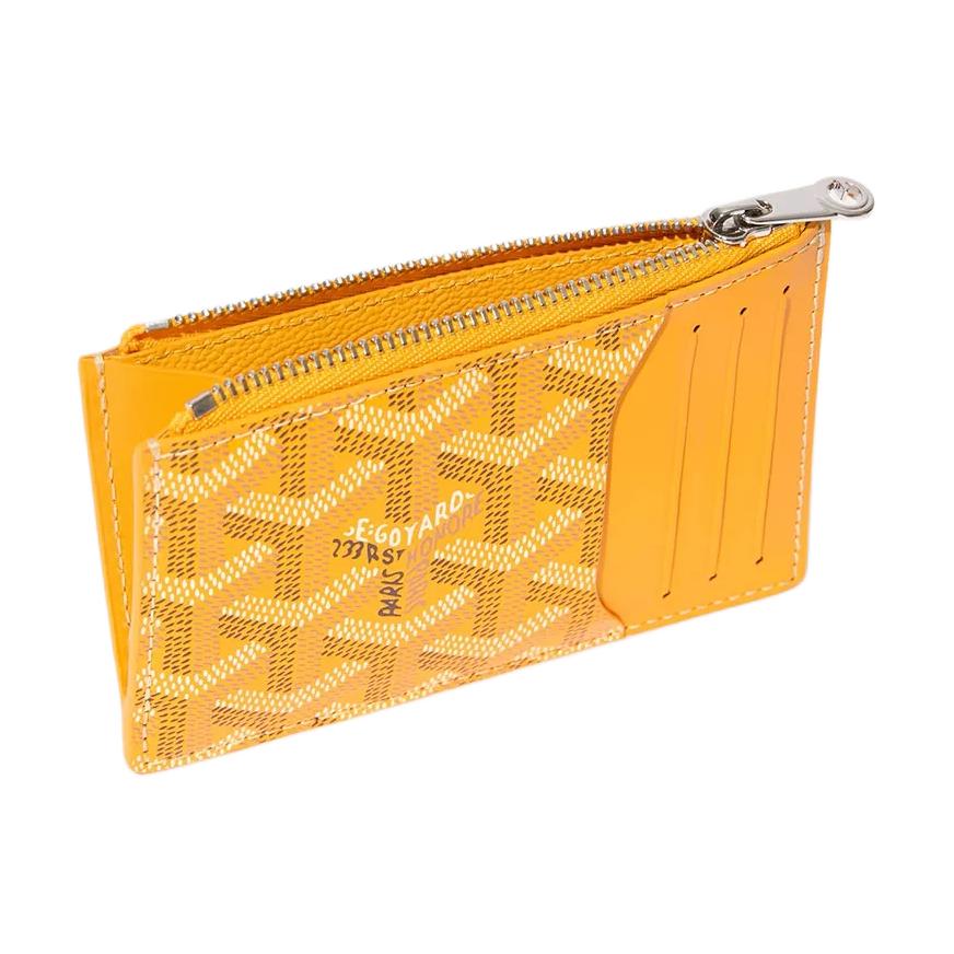 GOYARD Canvas With Calfskin Card Holder Women's Yellow